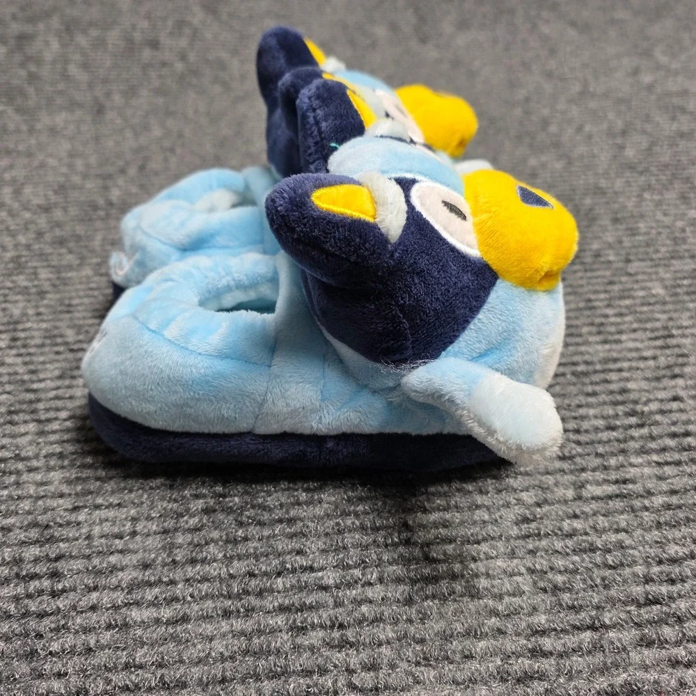 Bluey Plush Slippers Boy's Girl's Toddler Size 7/8‎ Blue Navy Yellow